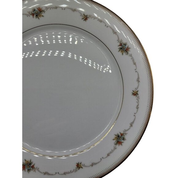 Noritake Dinner Plate 8" Joanne Floral Design 6466 Gold Trim Vtg Discontinued - Picture 7 of 8